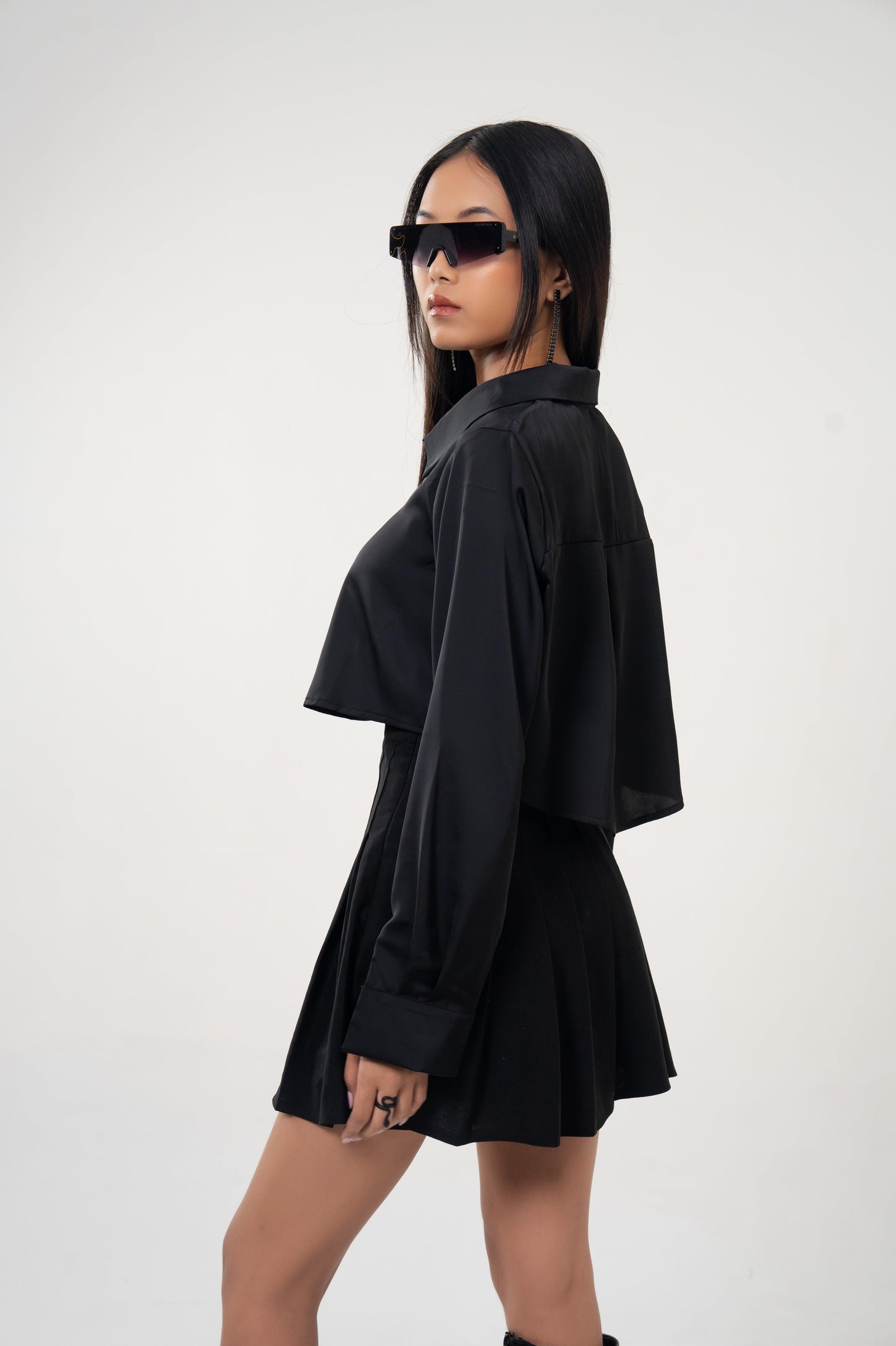 Cropped Satiny Shirt