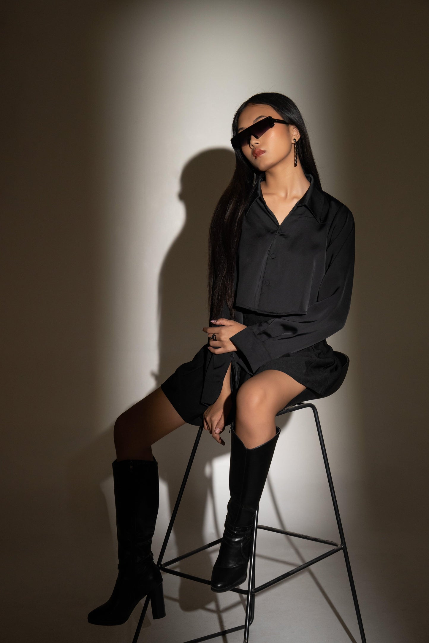 Cropped Satiny Shirt