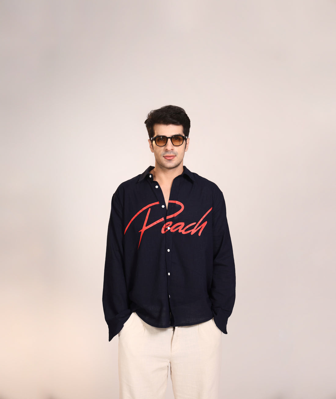Peach Linen Shirt