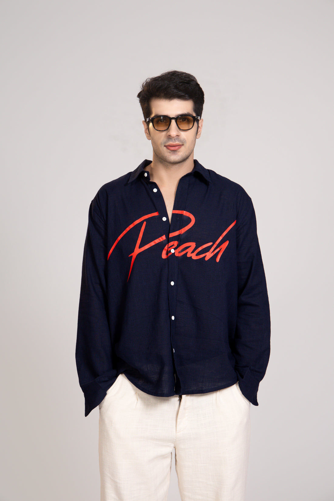 Peach Linen Shirt