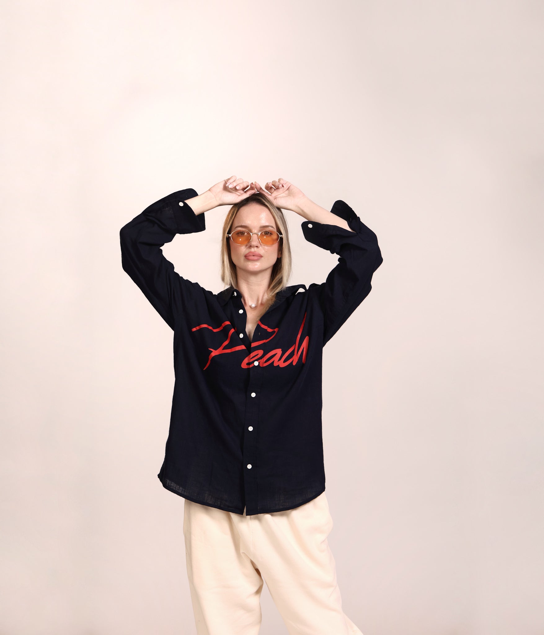 Peach Linen Shirt