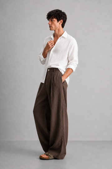Coco Brown Linen Trouser