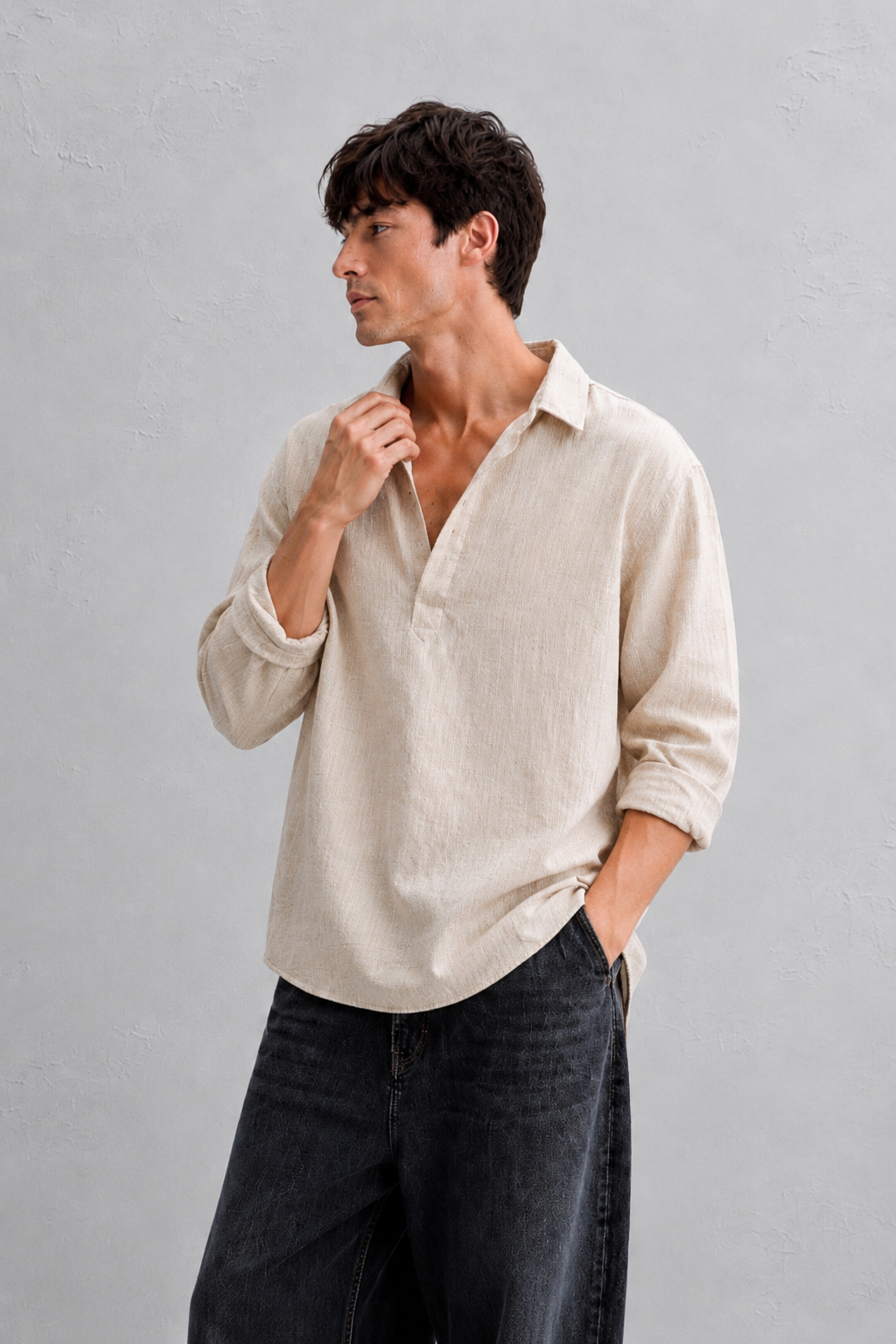 Fine Shyt Beige Linen Shirt