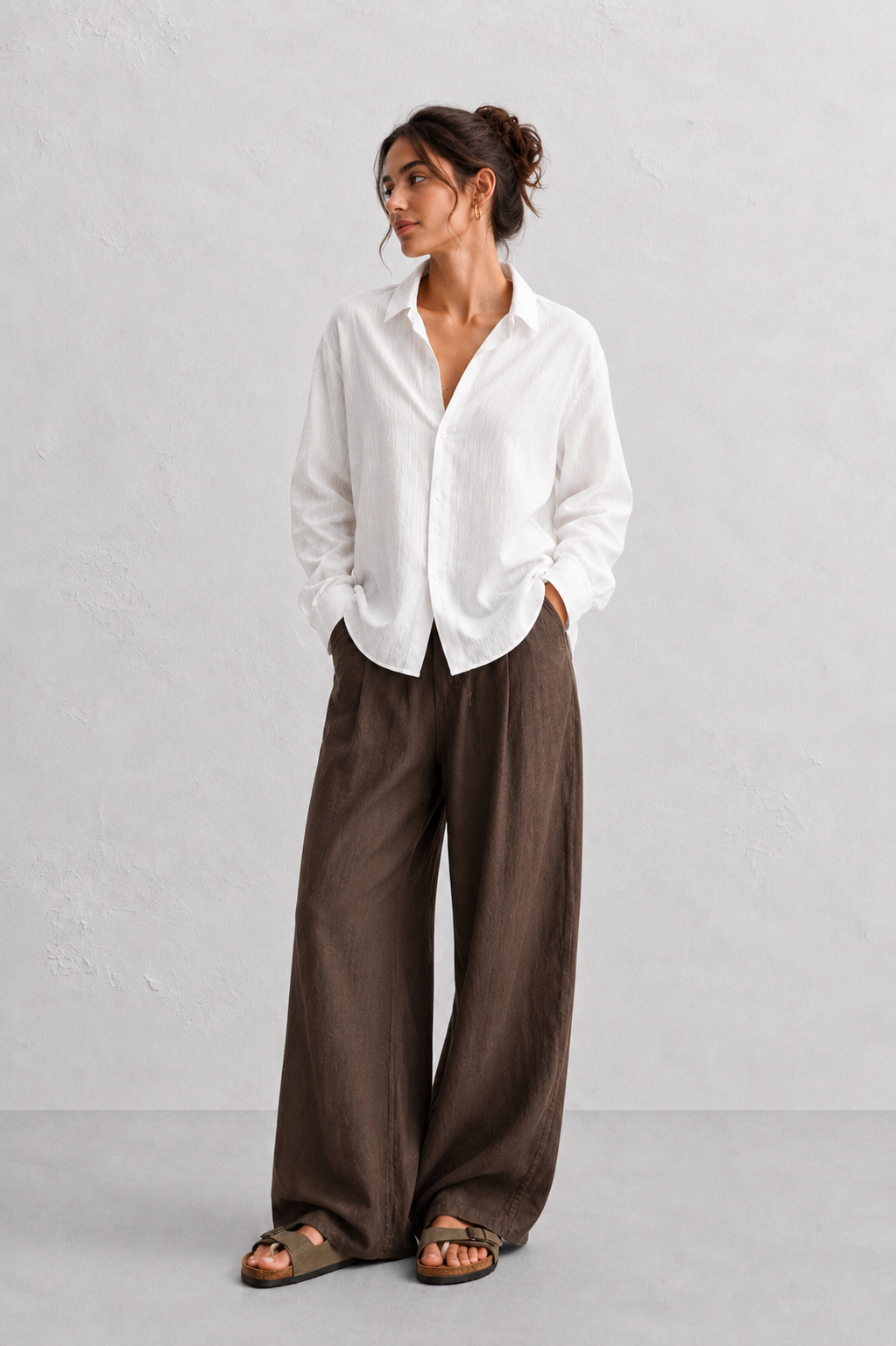 Coco Brown Linen Trouser