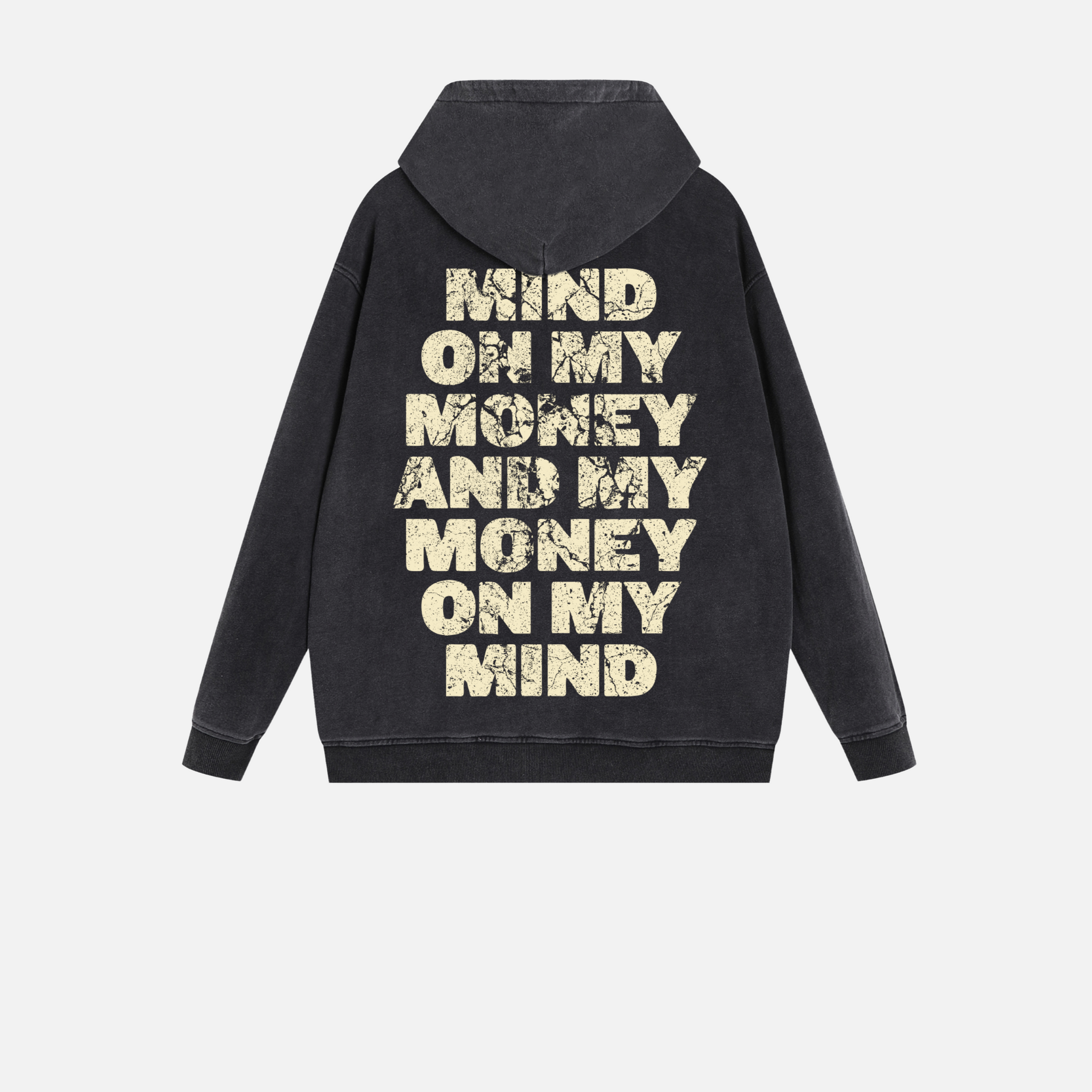 Black Stone Washed Hoodie