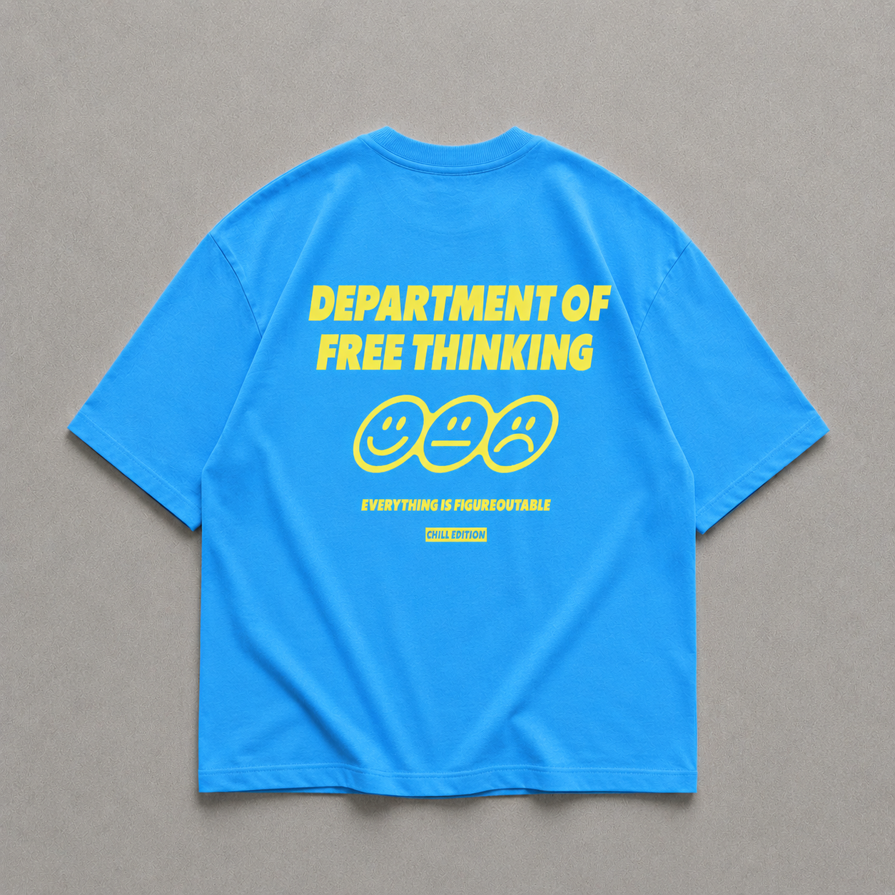 ⁠Free Thinking Blue Oversized Tshirt