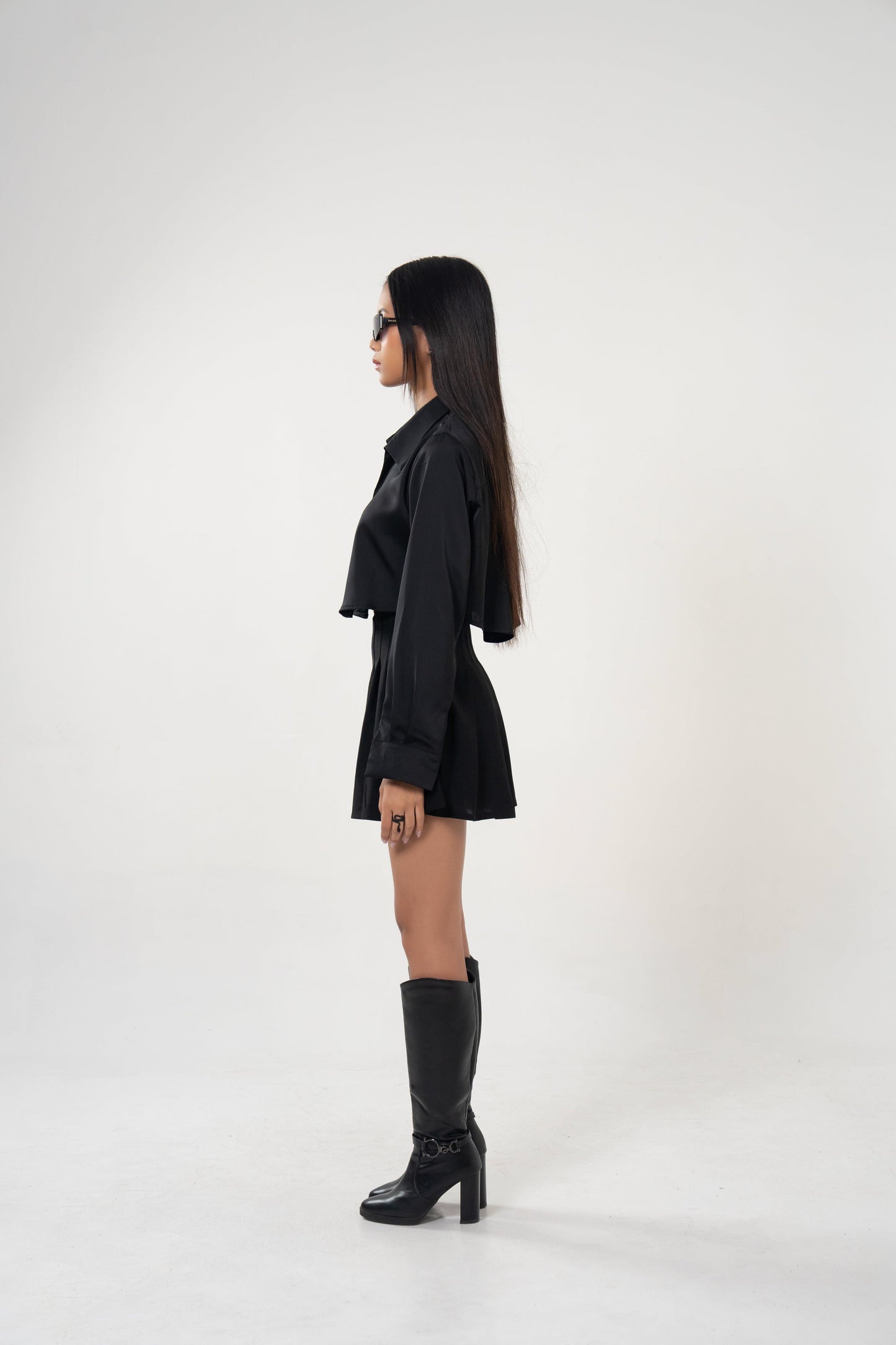 Cropped Satiny Shirt
