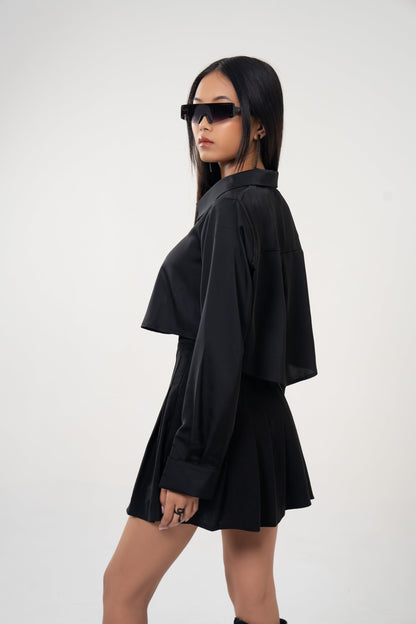 Cropped Satiny Shirt