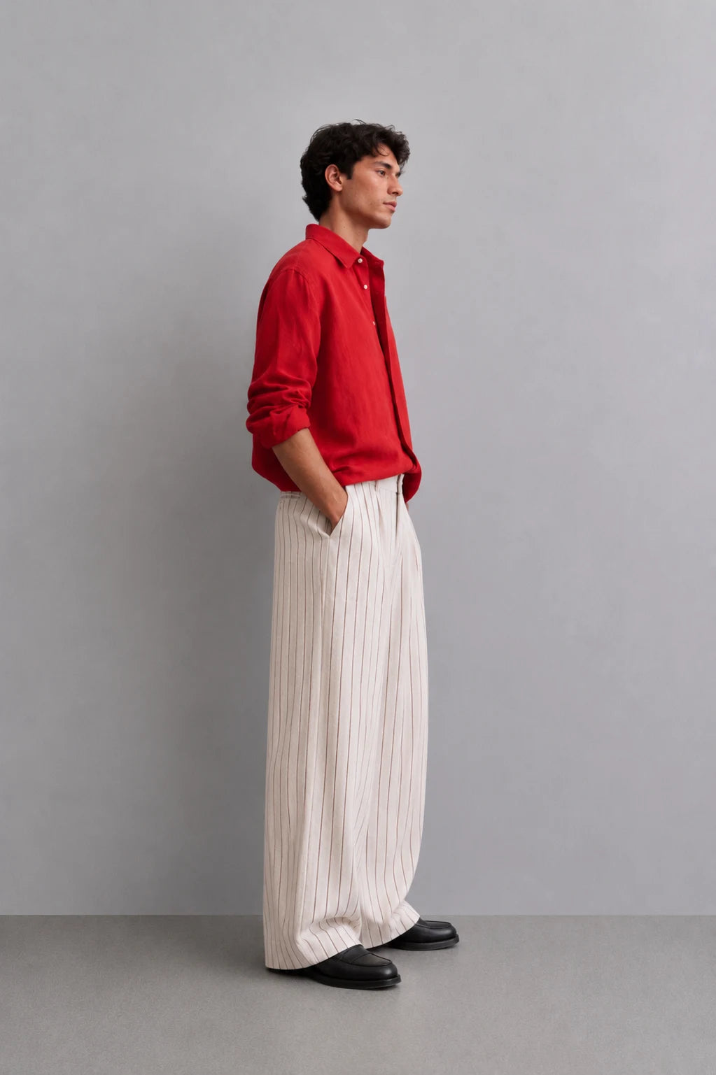 Brick Red Linen Shirt