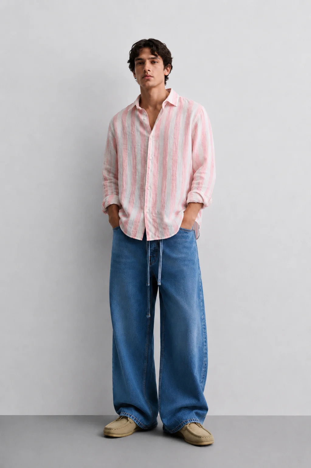 Pink Resort Stripe Linen Shirt