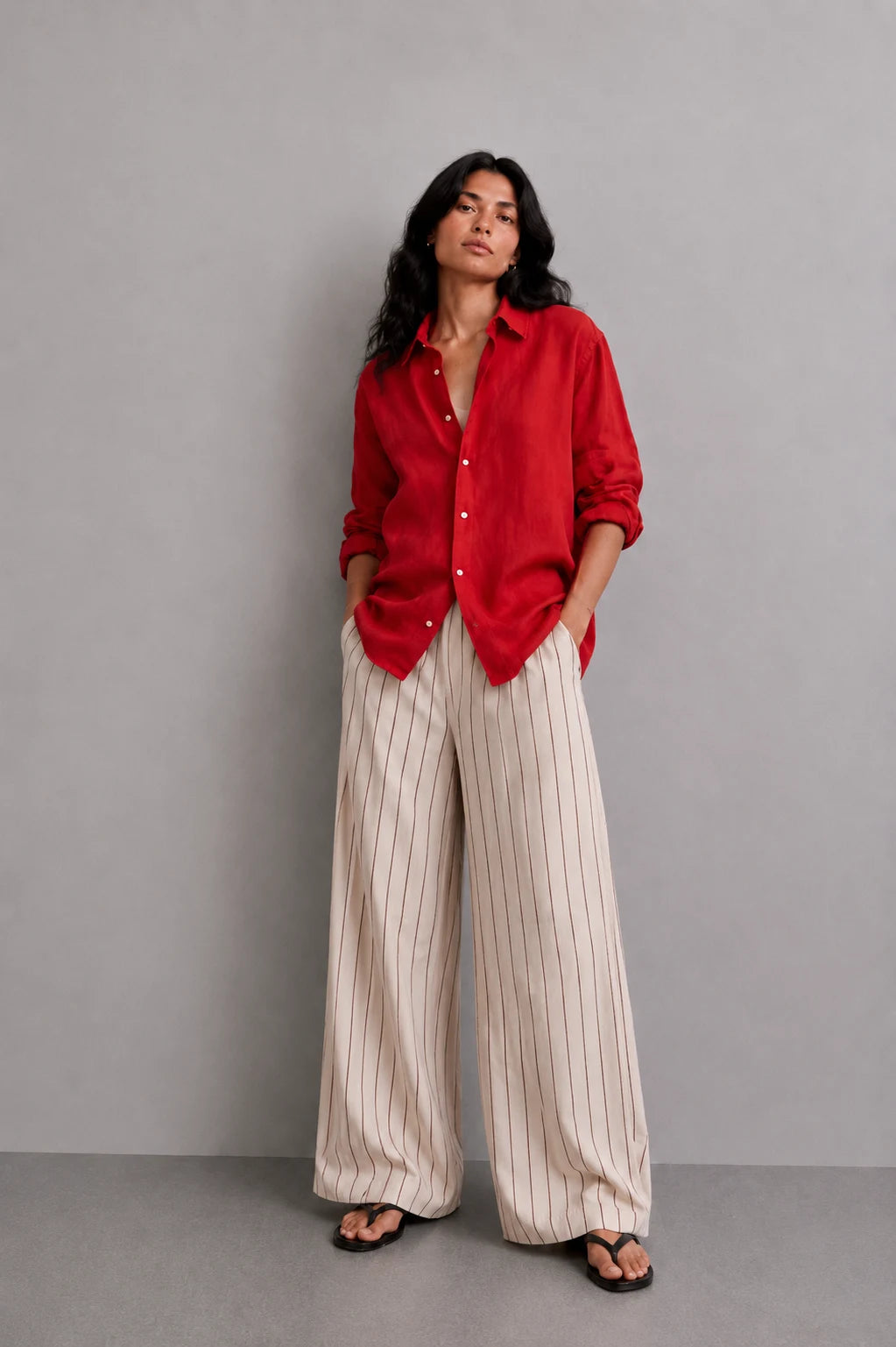Brick Red Linen Shirt